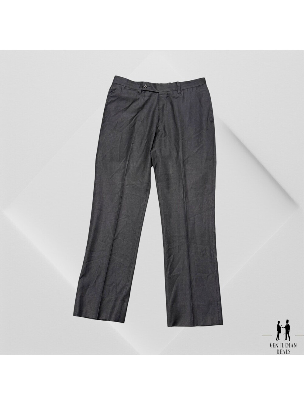 Mark Pomerantz Wool Charcoal Solid Bespoke Dress Pants Trousers 33x30